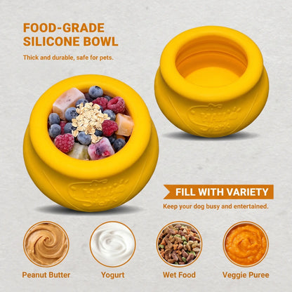 Hallostark Food-Grade Silicone Slow Feeder Dog Bowl - Bpa-Free Interactive Toy, Burns Energy, Mental Exercise, Universal Fit, Wobbles Freely, Freezer/Dishwasher Safe, 125Mm X 100Mm Blue Pet Lover Gift
