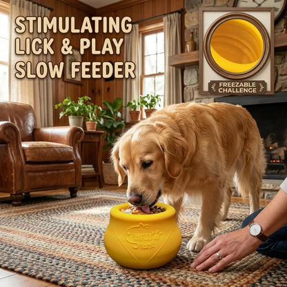 Hallostark Food-Grade Silicone Slow Feeder Dog Bowl - Bpa-Free Interactive Toy, Burns Energy, Mental Exercise, Universal Fit, Wobbles Freely, Freezer/Dishwasher Safe, 125Mm X 100Mm Blue Pet Lover Gift